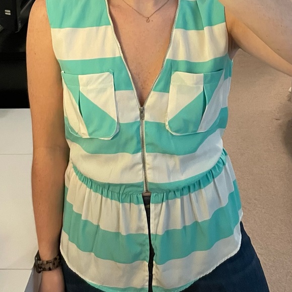 Mint and white stripe tank - Picture 6 of 6